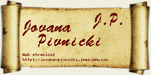 Jovana Pivnički vizit kartica